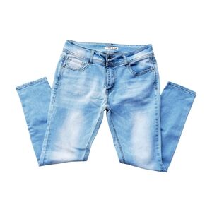 Encore Size 13 Jean Juniors Skinny Fit Mid-Rise Medium Wash Distressed Zip Fly